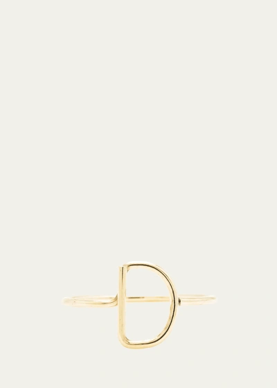 Atelier Paulin 18k Yellow Gold Alphabet Ring In D
