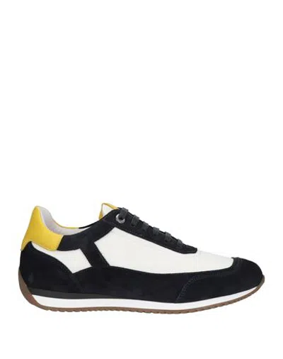 A.testoni A. Testoni Man Sneakers Midnight Blue Size 8 Soft Leather, Textile Fibers