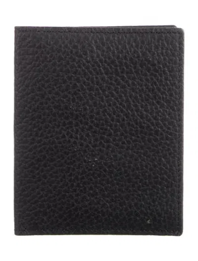 Pre-owned A.testoni Leather Bifold Wallet In Black