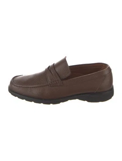Pre-owned A.testoni Leather Loafers In Black