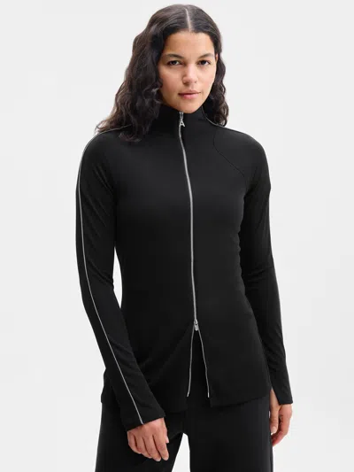 Athleta Crossroads Track Blouse In Black