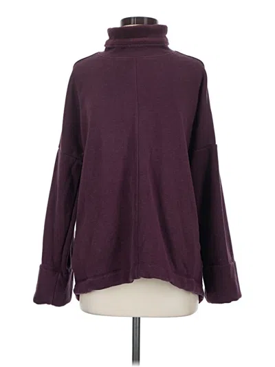 Pre-owned Athleta Fleece Jacket In Burgundy