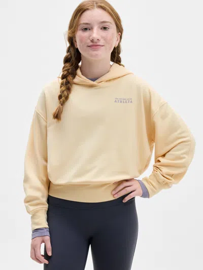 Athleta Kids'  Girl Coaster Luxe Balloon Sleeve Hoodie In Yellow