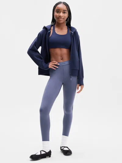 Athleta Kids'  Girl High Rise Logo Chit Chat Legging In Blue