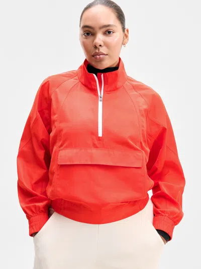 Athleta Half Zip Windbreaker In Red