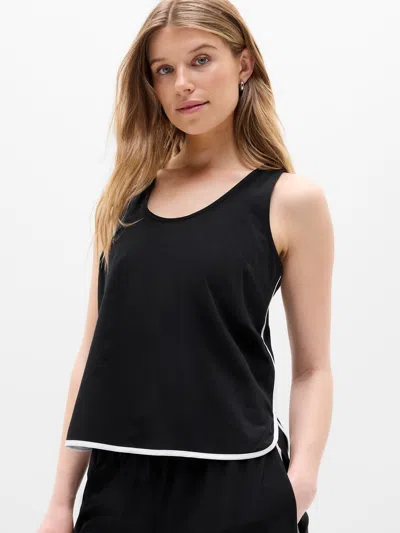 Athleta Journey Tank In Black/bright White