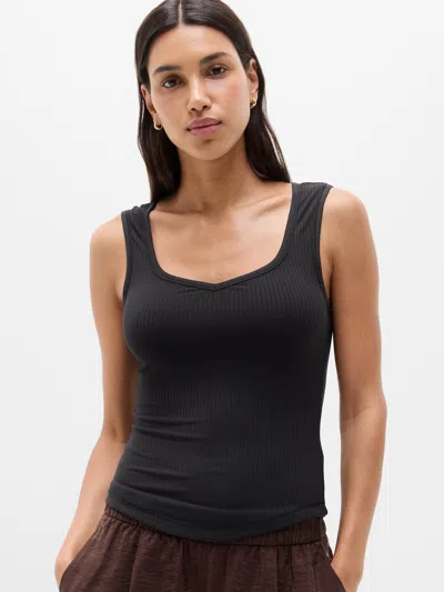 Athleta Perfect Rib Sweetheart Tank In Black