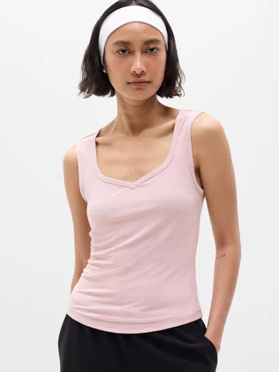 Athleta Perfect Rib Sweetheart Tank In Halo
