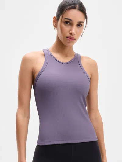 Athleta Reset Rib Built In Bra Tank In Purple