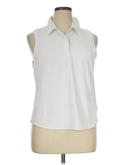 Pre-owned Athleta Sleeveless Blouse In White