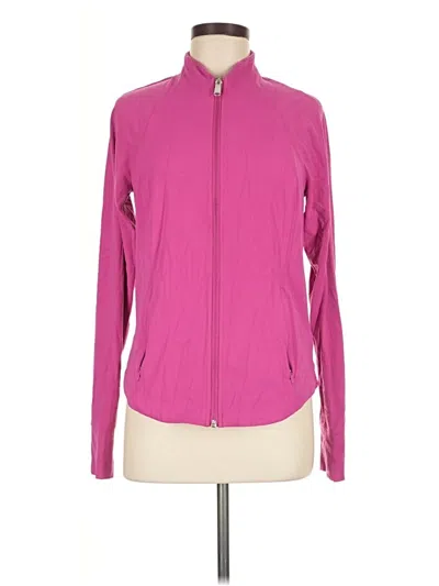 Pre-owned Athleta Track Jacket In Pink