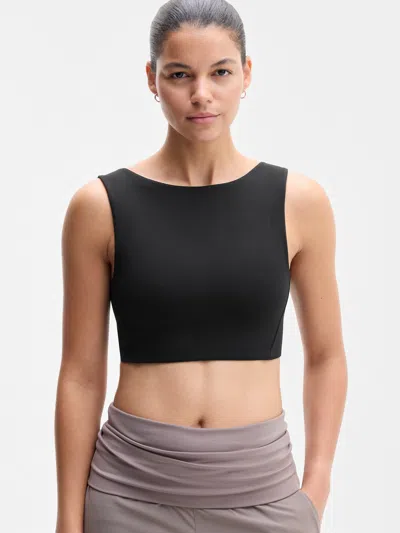 Athleta Transcend Low Back Longline Bra A-c In Black