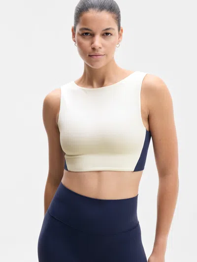 Athleta Transcend Low Back Longline Bra A-c In White