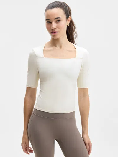 Athleta Transcend Midi Sleeve Tee In White