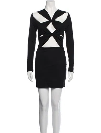 Pre-owned Atoir Asymmetrical Mini Dress In Black