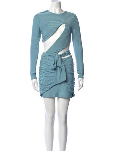 Pre-owned Atoir Crew Neck Mini Dress In Blue