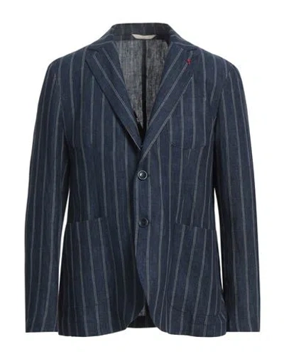 At.p.co At. P.co Man Blazer Navy Blue Size 42 Linen