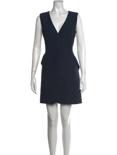 Pre-owned Attersee Wool Mini Dress In Black