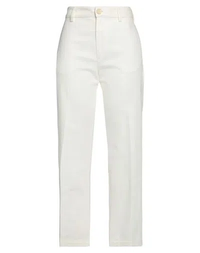 Attic And Barn Woman Pants Ivory Size 6 Cotton In White