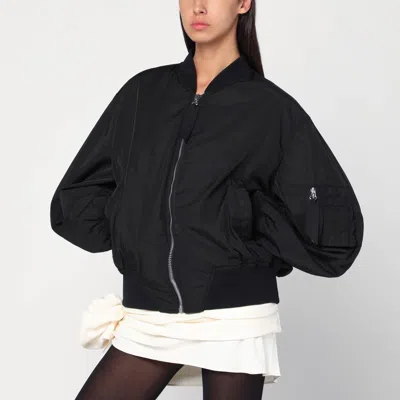Attico Black Anja Zip Bomber