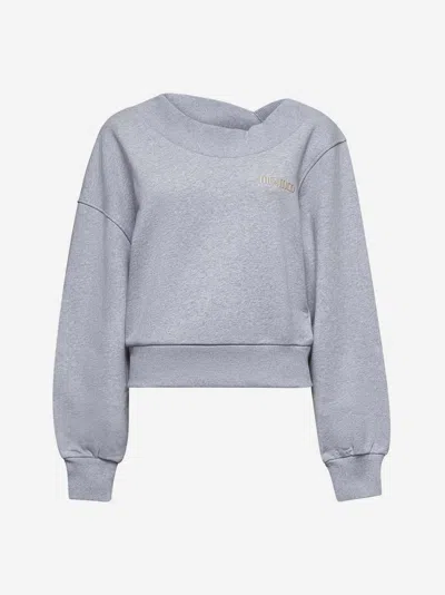 Attico Grey Cotton Logo Sweatshirt