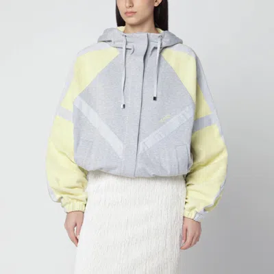 Attico Grey/light Yellow Bomber Sweatshirt In Gray