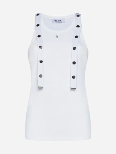 Attico Studs Cotton Tank Top In White