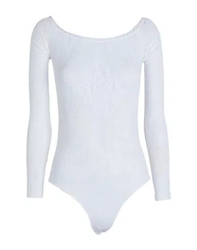 Attico The  Woman Bodysuit White Size Onesize Polyamide, Elastane