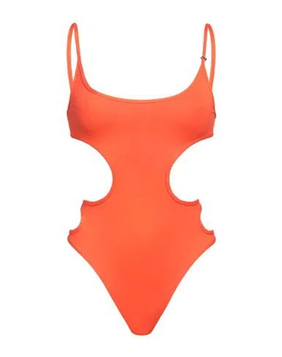 Attico The  Woman One-piece Swimsuit Orange Size L Polyamide, Elastane