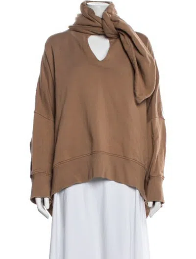 Pre-owned Attico V-neck Long Sleeve Sweatshirt In Brown/neutrals