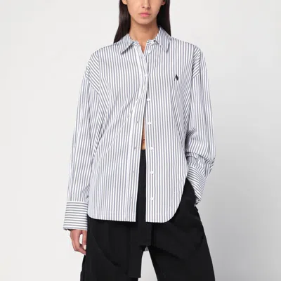 Attico White Diana Striped Shirt In Multi