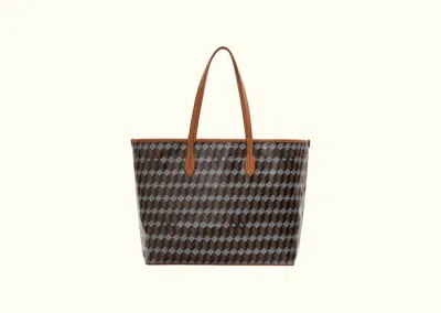Au Depart Essential Tote Handbag No. 55 - Perfect For Weekend Getaways In Cognac/noir