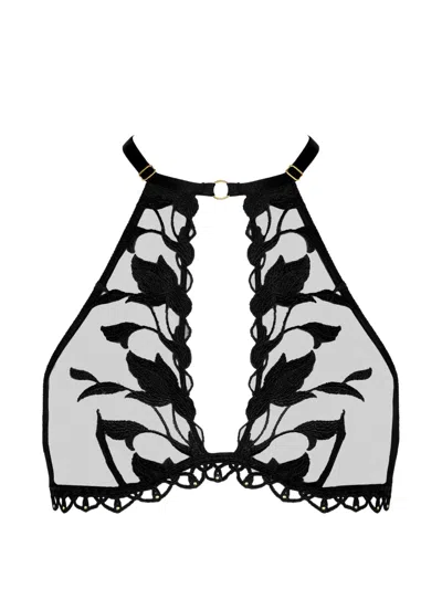 Aubade Embroidered Halterneck Bra In Black