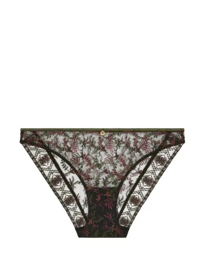 Aubade Sound Of Heart Embroidered Briefs In Multi