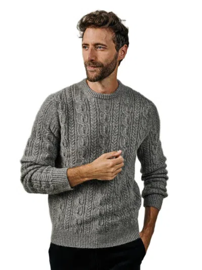 Aubin Coleby Cable Crew Neck Sweater In Fawn