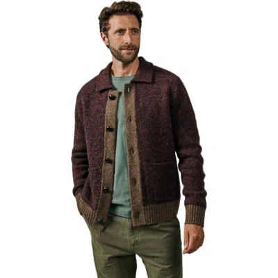 Aubin Gainsborough Button Felted Cardigan In Brown Mix