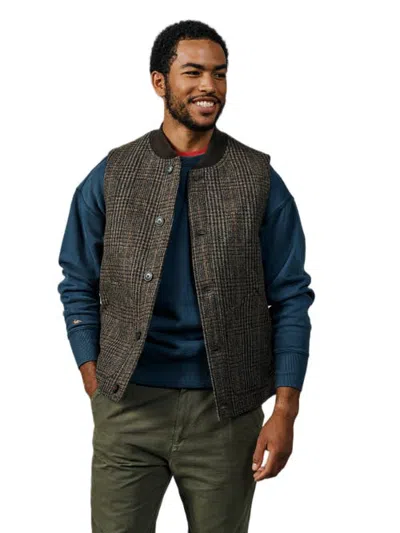 Aubin Humby Wool Vest In Check