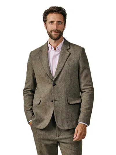 Aubin Marlborough Wool Suit Blazer In Green Herringbone