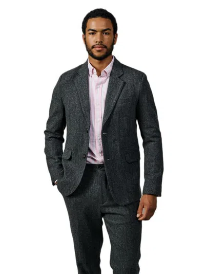 Aubin Marlborough Wool Suit Blazer In Grey Herringbone