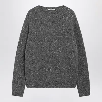 Auralee Charcoal Grey Wool Crew Neck Sweater In Gray