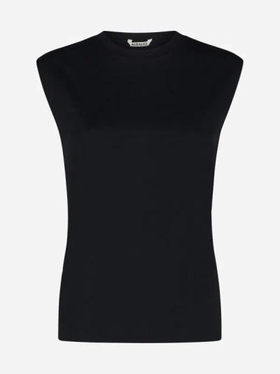 Auralee Cotton T-shirt In Black