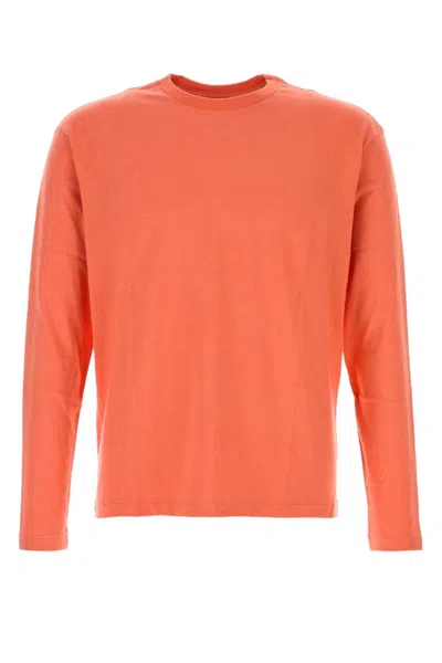 Auralee Cotton-cashmere Blend T-shirt In Orange