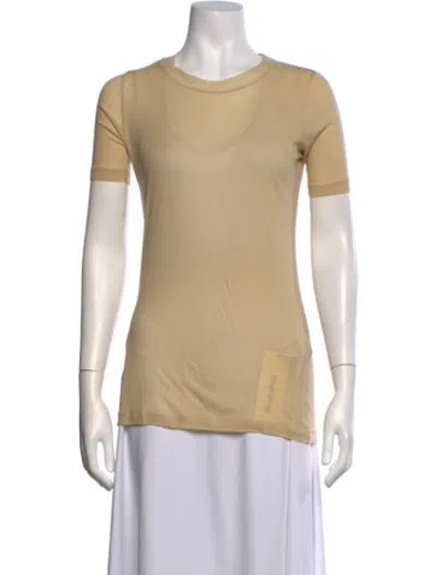Pre-owned Auralee Crew Neck Short Sleeve T-shirt In Neutrals