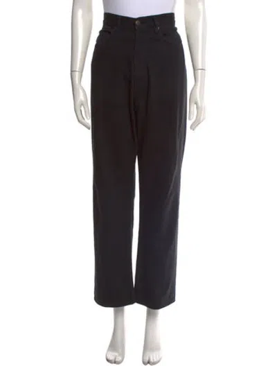 Pre-owned Auralee High-rise Straight Leg Jeans In Black