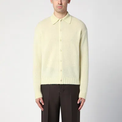 Auralee Light Yellow Shirt Cardigan