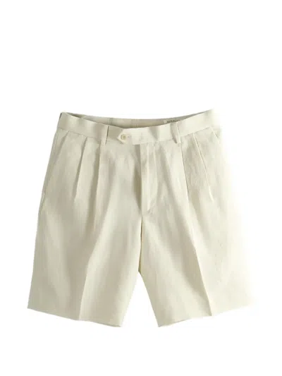 Auralee Pleated Chino Shorts In Neutral