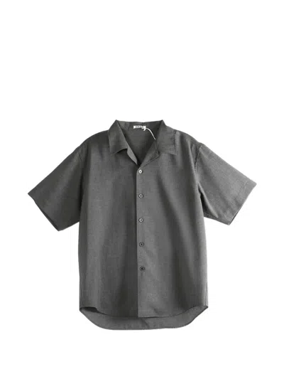 Auralee Summer Twist Short-sleeve Shirt In Gray