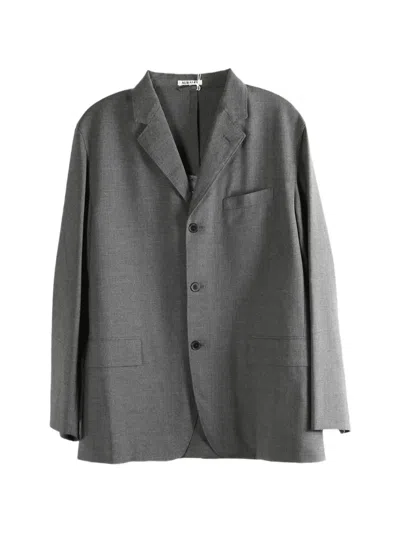 Auralee Summer Twist Single-breasted Blazer In Gray