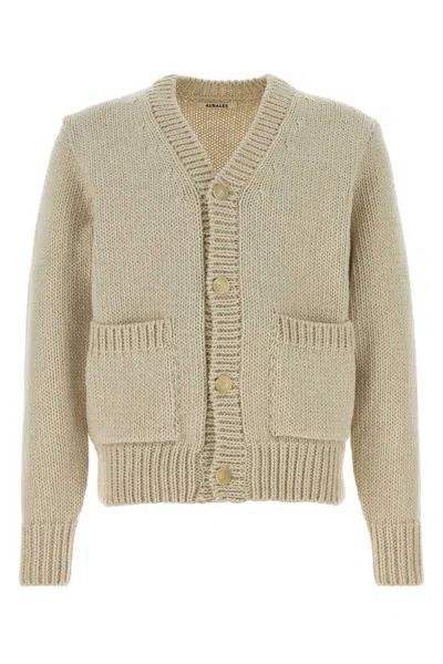 Auralee Wool-cashmere Cardigan In Beige O Tan