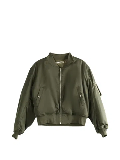 Auralee Zip-up Bomber Jacket In Green